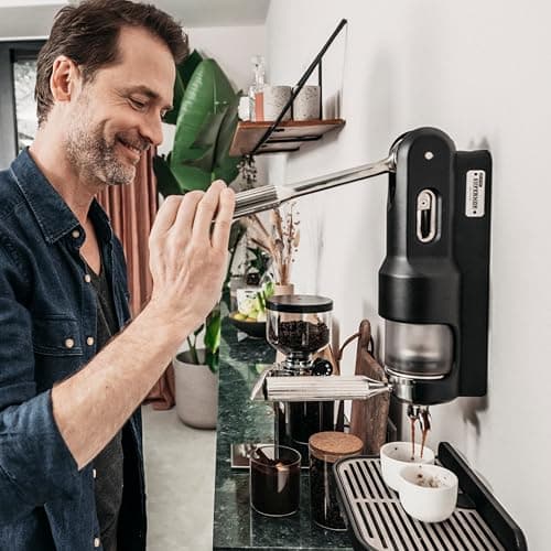 SUPERKOP Espresso & Coffee Maker, Manual Espresso Tool & Machine - Portable, Maintenance Free, Retro Stylish Design, Commercial & Home Purposes - 18 gr Espresso Capacity, Non-Electric - Black 5