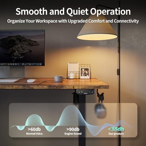 Agilestic Electric Standing Desk, 48 x 24 Inches Height Adjustable Desk, Sit Stand up for Work Office Home, Ergonomic Rising Computer Table with Memory Preset, Rustic Brown 7