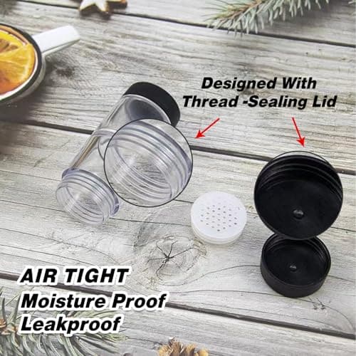 Sunmei Salt and Pepper Shakers Moisture Proof Set, 2-in-1 Portable Spice Shaker with Airtight Lid, Perfect for Camping Kitchen, Travel, Car Camping, RV, Outdoors, Backpack, BBQ Picnic, Lunch Boxes 5