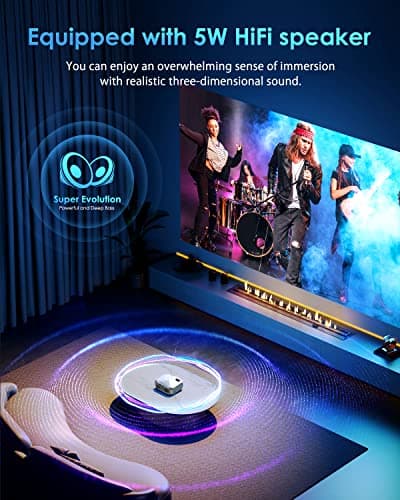 4K Projector with WiFi and Bluetooth, 20000L Native 1080P Outdoor Portable Movie Projector, 50% Zoom/400" Display, Compatible with HDMI/USB/PC/TV/PS5/DVD/Android/iOS, Christmas Gifts for Men and Women 6