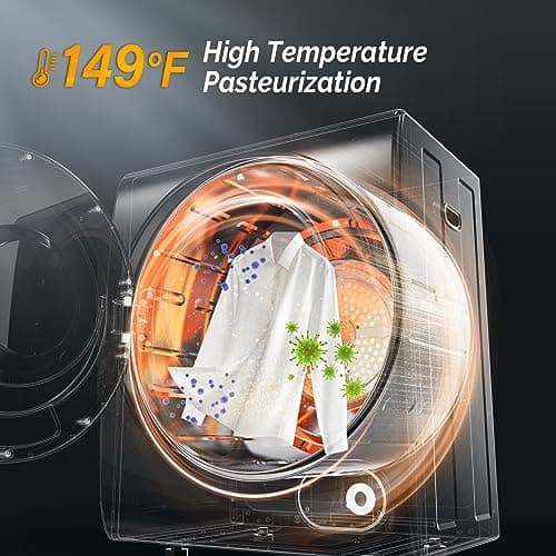 ROVSUN 17.6LBS Full Automatic Washing Machine and 1.5CuFt Portable Clothes Dryer Set, Compact Laundry Washer and Dryer Combo Set with Stainless Steel Inner Tub, for Apartment, Dorms, Home 5