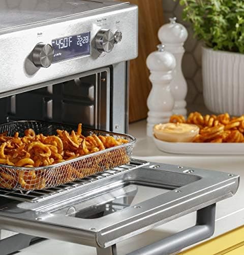 GE Digital Air Fryer Toaster Oven + Accessory Set | Convection Toaster with 8 Cook Modes | Large Capacity Oven - Fits 12" Pizza | Countertop Kitchen Essentials | Stainless Steel 9