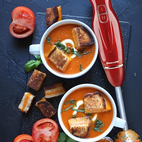 OVENTE Immersion Hand Blender, 300W Corded Electric Handheld Stick Mixer with 2 Mixing Speeds and Stainless Steel Blades for Smoothies, Purees & Baby Food, Red HS560R 9