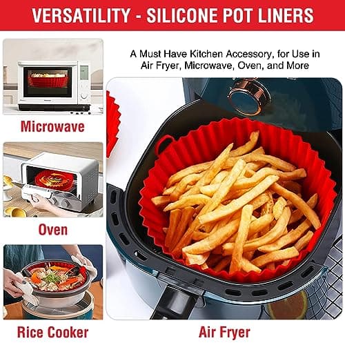 Silicone Liners for Ninja Air Fryer AF101/161/150, Compatible with COSORI/Gourmia/PowerXL/Instant Essentials/Fabuletta/Chefman/Dreo/Ultrean Air Fryer 3-5QT 6
