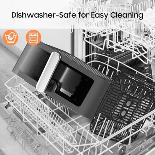 Iceagle Stainless Steel Air Fryer 9 Quart - Airfryer XXL with Large Viewing Window, Dual Heating Elements, 12-in-1 Function to Roast, Bake, Broil, Defrost, Reheat, Dishwasher-Safe Parts, 1700W, Siver 5