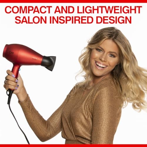 CHI 1875 Series Professional Ionic Hair Dryer with Ceramic Technology, 1875W Fast Drying Blow Dryer, Frizz Reduction & Shine, 3 Heat/2 Speed, Diffuser & Concentrator Attachments 5