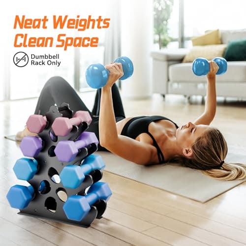 4 Tier Dumbbell Rack, Weight Rack For Home Gym, Dumbbell Stand for Free Weights 5