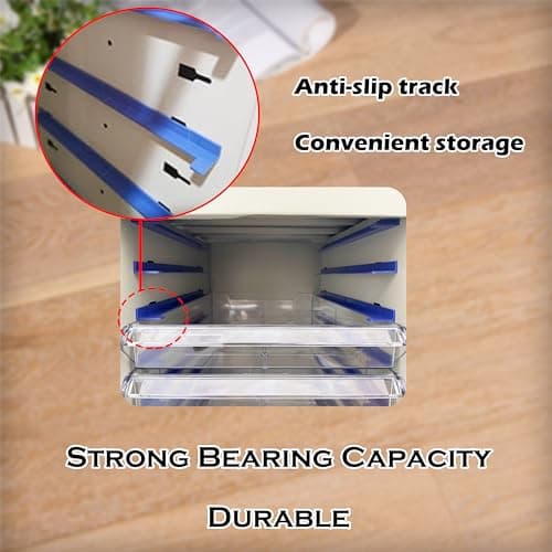 JARYANNIX File Cabinet with Label Transparent Drawers 36 Small Drawers Document Filing Steel Storage Organizer with Curved Handles and Label for Small Parts Office Business Use 5