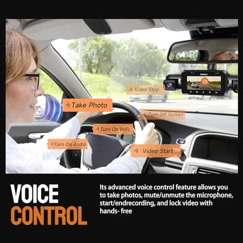 Neideso 360° Dash Cam Front and Rear Inside, 4 Channel FHD 4 * 1080P, Wi-Fi GPS Voice Control Car Camera, Front 2K+1080P*2 Dash Camera for Cars, with 64GB SD Card, Night Vision, 24H Parking Mode(N300) 5