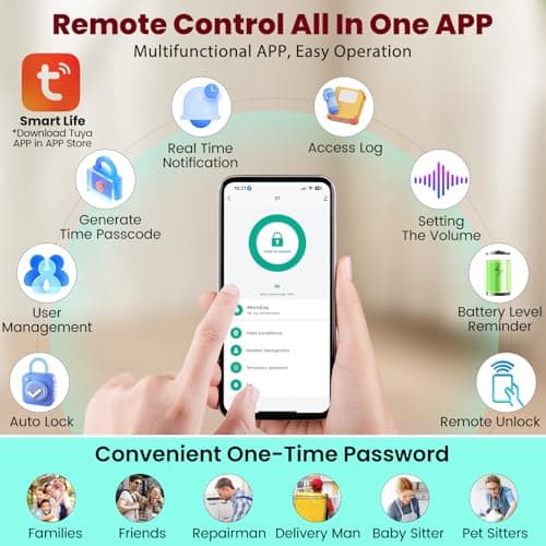 DEVO G1 Video Smart Lock with Camera & Doorbell, 6-in-1 Keyless Entry Door Lock with Fingerprint, App Remote, Auto Lock, Built-in Wi-Fi Smart Deadbolt for Front Door, IP65 Waterproof, Easy Install 5