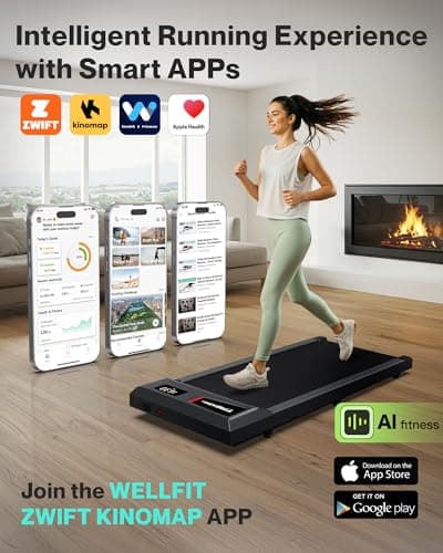 COZYINN Walking Pad with Incline, Under Desk Treadmill for Home Office, 2.5HP 10% Incline Voice Control Smart Treadmills Compatible with WELLFIT KINOMAP APP for Home/Office - 265 LB Capacity 6