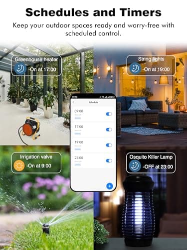 EIGHTREE Outdoor Smart Plug Waterproof IP44, Smart Outlet Plug with 2 Independently Controlled Outlets, Compatible with Alexa and Google Assistant, Voice & Remote Control, Timer&Schedule, 2.4GHz Only 7