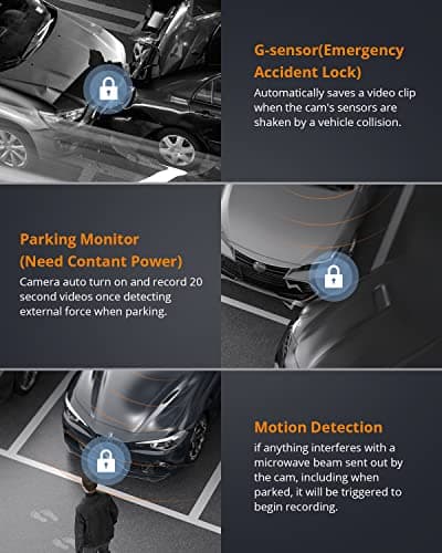 Kingslim D5-4K Dash Cam with WiFi - Front Dash Camera for Cars with GPS and Speed, Sony Night Vision, Support APP and 256GB Max 7