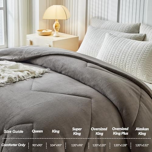 WARMDERN Oversized King Size 120" x 120" Velvet Comforter Duvet Insert - 100% Milk Velvet Bedding Comforters with Wave Textured Pattern, Ultra Soft Lightweight Warm Bedding Comforter, Khaki 8