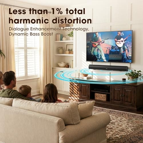 BESTISAN Soundbar, TV Sound Bar with Wired HDMI and Wireless Bluetooth 5.0 Home Theater System (28 Inch, Enhanced Bass Technology, 3-Inch Drivers, Bass Adjustable, Wall Mountable, DSP) 6