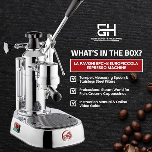 La Pavoni EPC-8 Europiccola Lever Style Espresso Machine – Chrome & Silver – Manual Espresso Maker - 0.8 L Water Capacity, Authentic Italian Craftsmanship for Home Use 7
