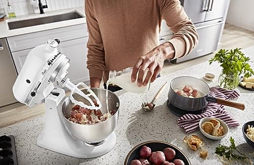 KitchenAid Classic Series 4.5 Quart Tilt-Head Stand Mixer K45SS, White 5