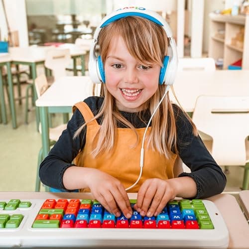 Clevy Keyboard Tri-Mode Lowercase - Kids Lowercase USB & Blutooth Compatible Colorful Spill Proof Keyboard for Early Education - Designed to Help Teach Computer and Typing Skills to Children 7