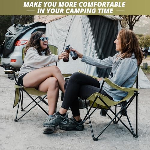 SAILARY Folding Outdoor Beach Camp Chair with Cup Holder, Storage Pocket, Waterproof Bag Outdoor Arm Chair, Supports 225LBS, Green 7