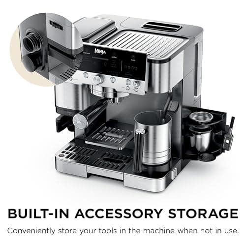 Ninja Luxe Café 3-in-1 Espresso, Drip Coffee and Cold Brew Machine | Integrated Coffee Grinder, Milk Frother, Assisted Tamper & Built-In Espresso Accessory Storage | Stainless Steel | ES601 11