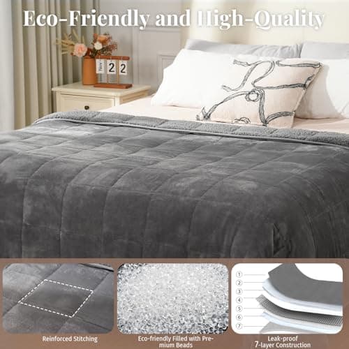 Topblan Sherpa Fleece Weighted Blanket for Adults, 15 lbs Dual Sided Cozy Fluffy Heavy Blanket, Ultra Fuzzy Throw Blanket with Soft Plush Flannel Top, 48 x 72 inches 6