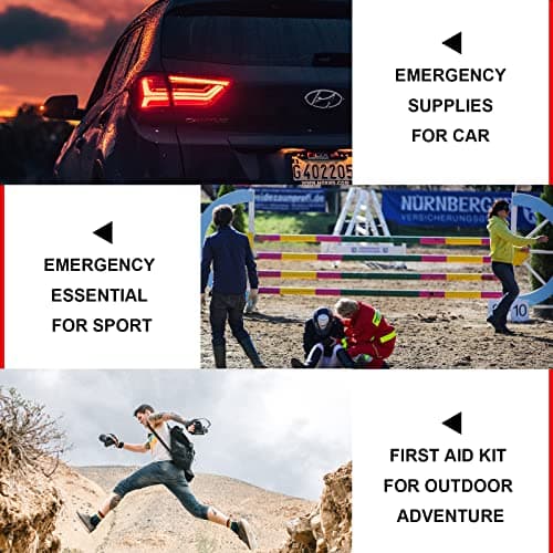 Travel-First Aid-Kit Car-Home 300PCS Survival-Kit Outdoor-Adventure - Small Portable Red Emergency Essential Sets Office Hiking Camping Business Public Must Have First Aid Gear Equipment 1st Aid 6