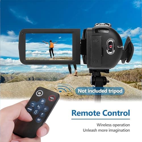 OLESIT Camcorder Video Camera 1080P Full HD 48MP Camcorder for YouTube 3.0 Inch IPS Screen Vlogging Camera 16X Digital Camera Video Recorder with Remote Control, 32G SD Card and Battery 6