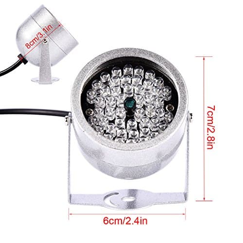 FOSA Camera IR Lights for Security Camera, Wide Angle Infrared Fill Light IR Light 140 LED Infrared Night Vision Light for Security Camera CCTV 5