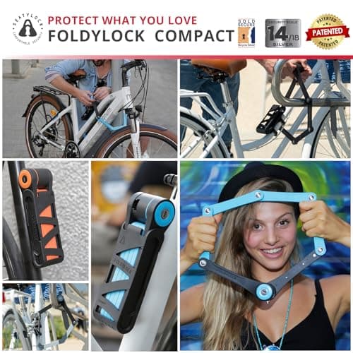 Seatylock FoldyLock Compact Folding Bike Lock - Award Winning Patented Lightweight High Security Bicycle Lock - Heavy Duty Anti Theft Smart Secure Guard with Keys & Case for Bikes or Scooters 5