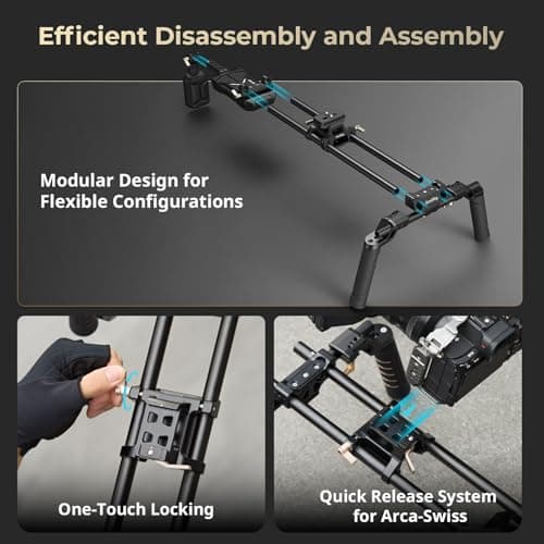 SmallRig Classic Shoulder Rig Kit, Lightweight & Portable (2.98 lb), Dual Handles 15mm Rods, Shoulder Mount Video Rig with Quick Release for Arca, for SmallRig Follow Focus, for DSLR, for Filmmaking 6