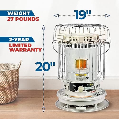 Sengoku Indoor & Outdoor Portable Kerosene Heater, 23,500 BTU, HeatMate, White - Cordless Space Heater for Home, Garage, Basement, and Camping 3