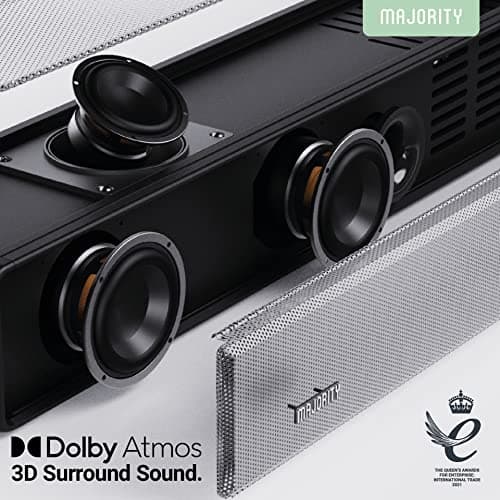 Majority Dolby Atmos Soundbar for TV, Bluetooth Wireless Sound Bar 2.0.2, 280W Sierra Home Audio Sound Bars for TV with Crystal Clear Sound Quality, HDMI ARC and Up-Firing Surround Speaker 6