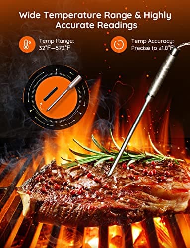Govee WiFi Meat Thermometer with 4 Probe, Smart Wireless Meat Thermometer with Unlimited Range App Notification Alert, Digital Rechargeable Bluetooth Food Thermometer for Smoker BBQ Grill Oven Kitchen 7