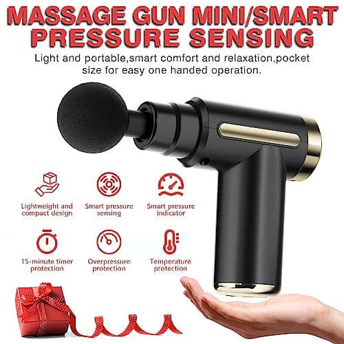 cotsoco Massage Gun Deep Tissue for Pain Relief with 4 Massage Heads & 6 Speeds, Electric Mini Handheld Body Massager for Any Pain Relief, Best Gifts for Dad and Mom 8