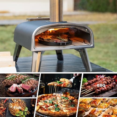 aidpiza Pizza Oven Outdoor 12" Wood Fired Pizza Ovens Pellet Pizza Stove for outside, Portable Stainless Steel Pizza Oven for Backyard Pizza Ovens 5
