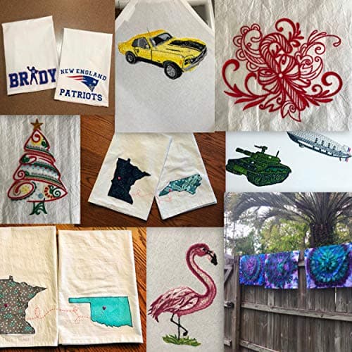 Aunti Em's Kitchen Flour Sack Dish Towels - Natural Cotton for Embroidery and Drying Glass, Hand, Dinnerware - Plain, Thick, Zero-Lint - Highly Absorbent - Set of 13, 27 x 27 Inch, White 9