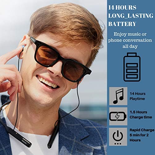 Philips Bluetooth Neckband Headphones, Wireless Earbuds IPX5 Waterproof Sport Earphones, Lightweight, Deep Bass with Vibration Call Alert Neckband 6