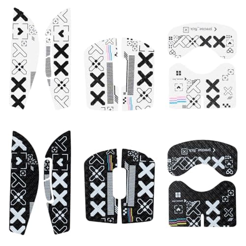 ULTRAEQUIP 2-in-1 Mouse Grip Tape Anti Slip Skin for G Pro X Superlight, Superlight 2 Gaming Mice, Pre-Cut, Self-Adhesive, Sweat-Resistant, Professional Competitive Upgrade Kit (White Set+Black Set)