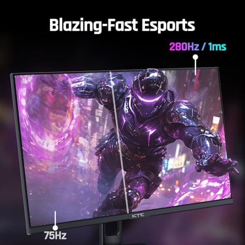 KTC 27'' 280Hz 240Hz Gaming Monitor 1ms GTG 350nits Fast VA 1080P Tilt 126% sRGB Adaptive Sync 4000:1 Contrast Ratio HDR DisplayPort 1.4/HDMI 2.0 VESA 8