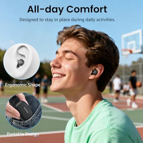 TOZO A1 Wireless Earbuds Bluetooth 5.3 Light Weight in Ear IPX5 Waterproof Headphones 2 Mic for AI Calls, Immersive Premium Sound Bass Headset with Charging Case, 32 Presets EQ Customization via App 8