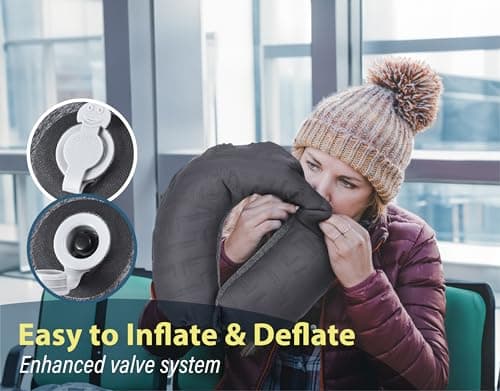 TREKOLOGY Inflatable Neck Pillow for Traveling - Inflatable Travel Pillow for Airplanes - Neck Air Pillow, Blow Up Travel Pillows for Neck Support 6