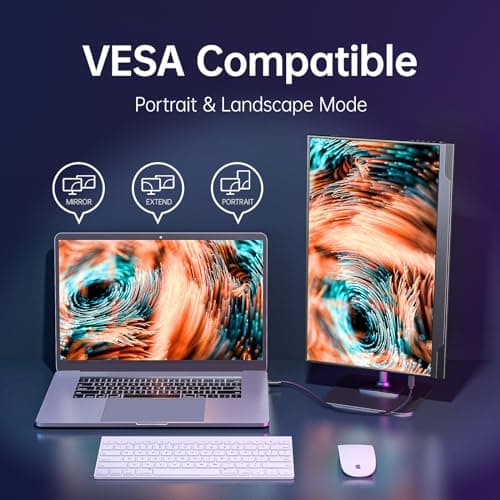 cocopar Portable Monitor 17.3 Inch 1080P FHD 60Hz 100% sRGB Travel Monitor with Speaker HDMI USB-C Second Screen for Laptop MacBook Surface PC Xbox PS4/5, VESA Mountable, with Full Cover Stand 7