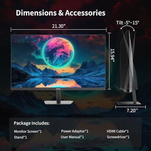 KTC 24.5 Inch 100Hz IPS Computer Monitor - FHD(1920 x 1080P), Anti-Blue Light Screen, 126% sRGB, 16.7M, Support FreeSync and GSync, PC Monitor for Casual Gaming and Working 9