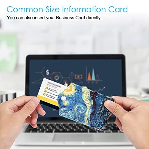 Fintie Luggage Tags, Privacy Cover ID Label with Stainless Steel Loop and Address Card for Travel Bag Suitcase - Starry Night (2 Piece) 5