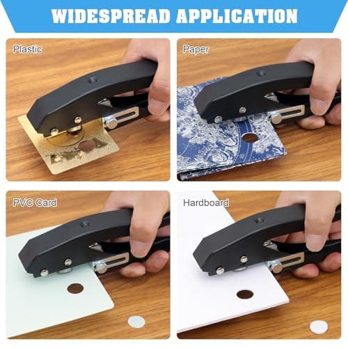 Hole Punch,Heavy Duty Hole Puncher Single,Paper Punch Portable Hand Held Long Hole Punch for Paper Cards Plastic Cardboard (8MM) 3