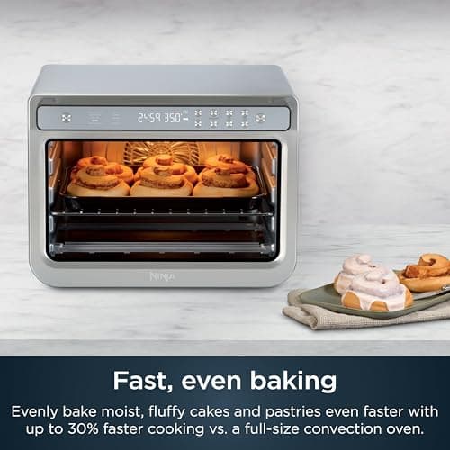 Ninja Air Fryer & Toaster Oven | Prestige Smart XL Countertop Oven | Bakes up to 20 Cookies, Fits up to a 12lb Turkey | Pizza, Toast, Bake, Air Fry & Reheat | 1800 Watts | Stainless Steel | DT501​ (Renewed) 7
