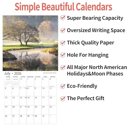 2026 Wall Calendar,Calendar 2026, November 2025 - December 2026, Wall Calendar National Parks, 12" x 24" Opened,Full Page Months Thick & Sturdy Paper for Calendar Organizing & Planning 7