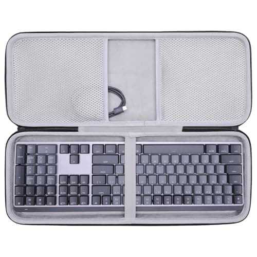 LTGEM Case Compatible with Logitech MX Mechanical Wireless Illuminated Performance Keyboard, Office Travel Carrying Storage Bag - Black+Gray(Case Only)