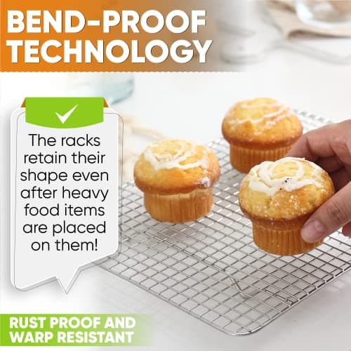 Spring Chef 8.5 x 12 Inch Stainless Steel Cooling Rack for Cooking and Baking - Oven Safe Cookie Cooling Rack - Fits Small Quarter Sheet Pan - Dishwasher Safe 6