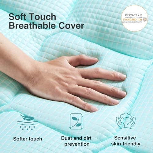 Novilla Cooling Mattress Topper Full Size,Mattress Pad with Deep Pocket for 8-21" Mattress,Soft Mattress Cover for Back Pain Relief,3D+7D Down Alternative Bed Topper for Hot Sleepers 5